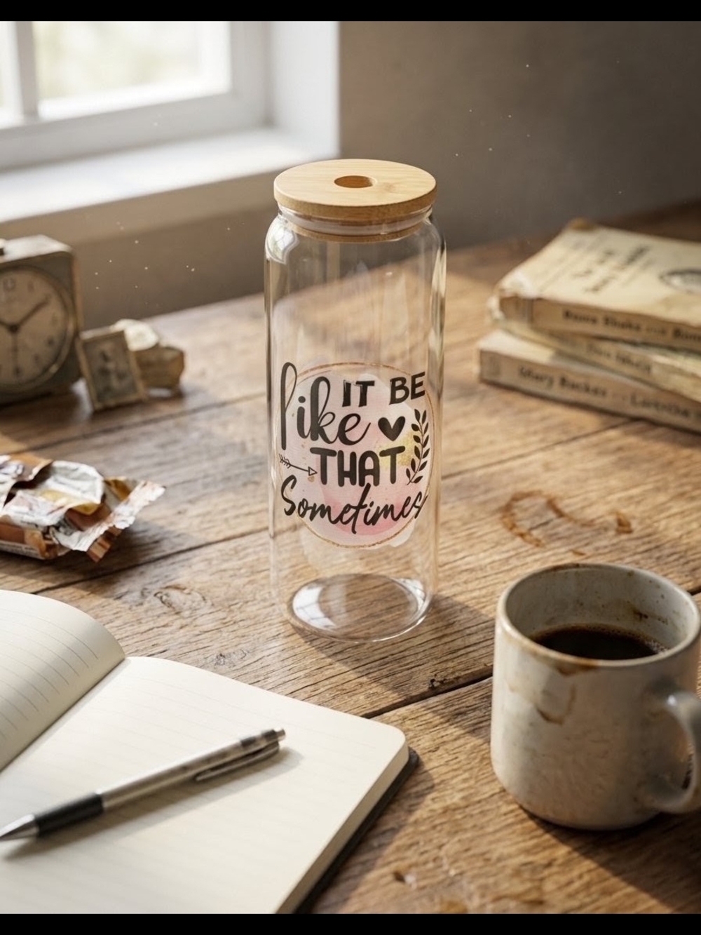 ​🖤 NWT "It Be Like That Sometimes" Libbey Glass Can Cup 🖤
